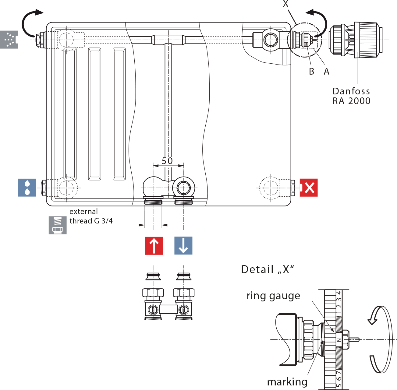 T6 Recommendations for 2-pipe connection